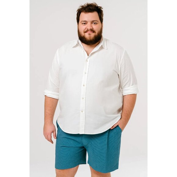 George Flat Front Shorts Blue Green Teal Polyester Spandex Lightweight Size 42 - Picture 1 of 8